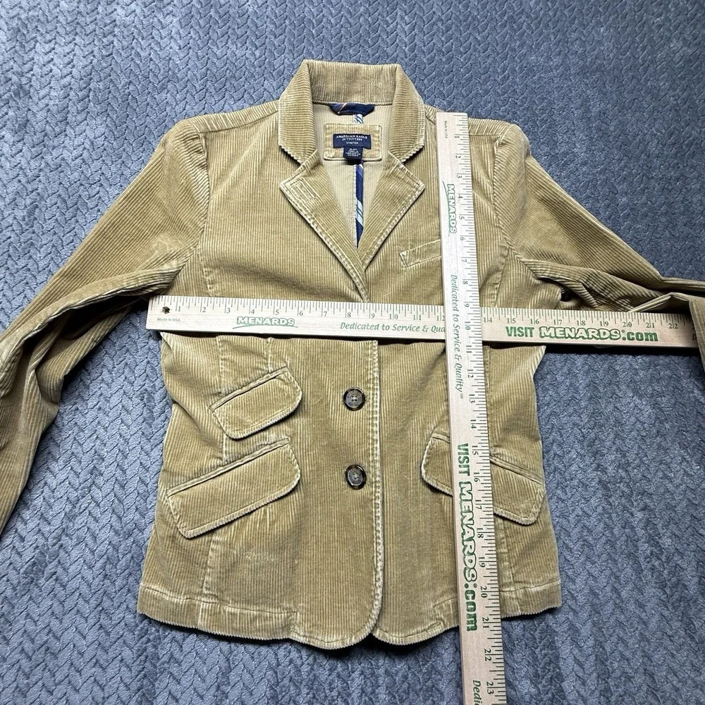 American Eagle Corduroy Blazer S Camel Tan 3-Button‎ Stretch Jacket
